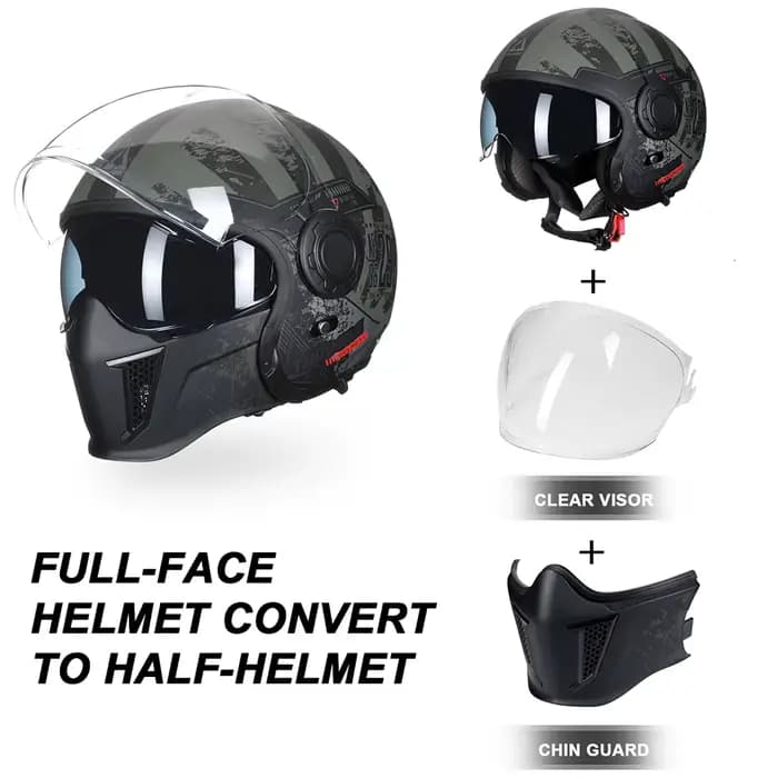 Casque de moto modulaire à double visière
