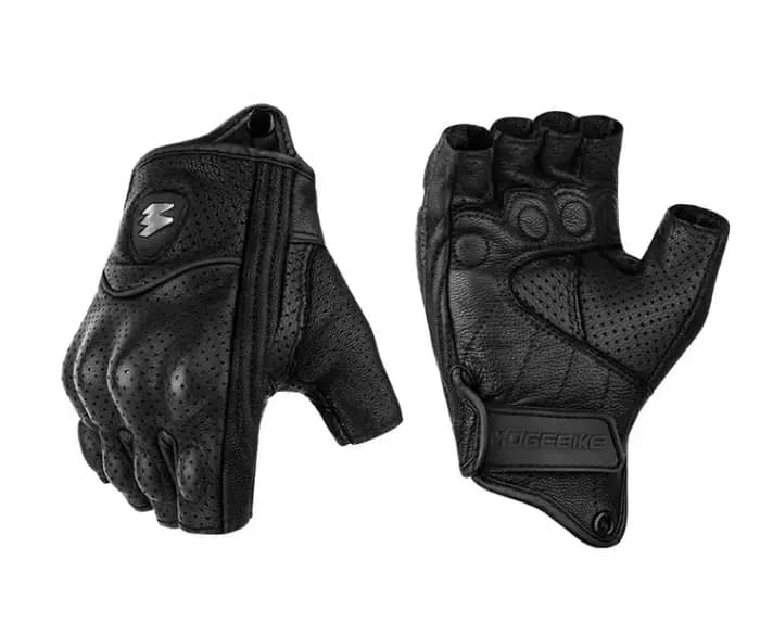 Gants de moto de course en cuir véritable pour hommes