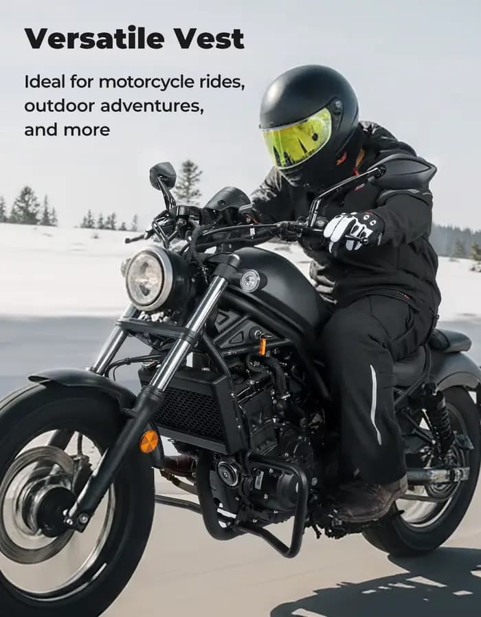 Veste chauffante pour moto pour hommes