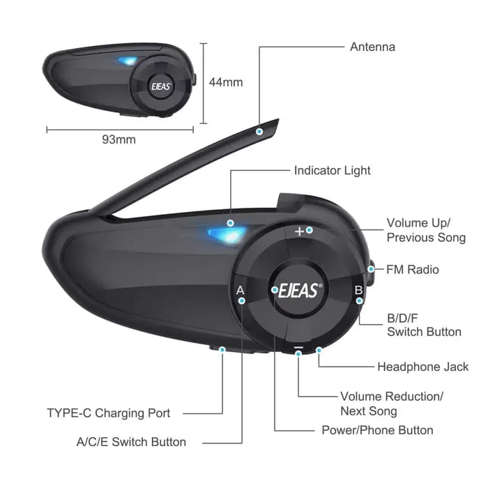 EJEAS Q7 interphone Bluetooth pour Moto talkie-walkie