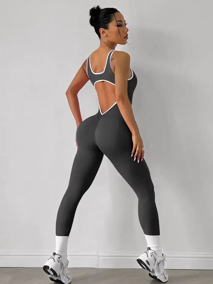 Combinaison dos nu Sexy pour femmes, ensemble de Yoga, body une pièce pour Fitness, vêtements de sport, d'entraînement à séchage rapide