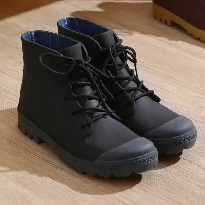 Bottes de pluie à lacets imperméables pour hommes et femmes