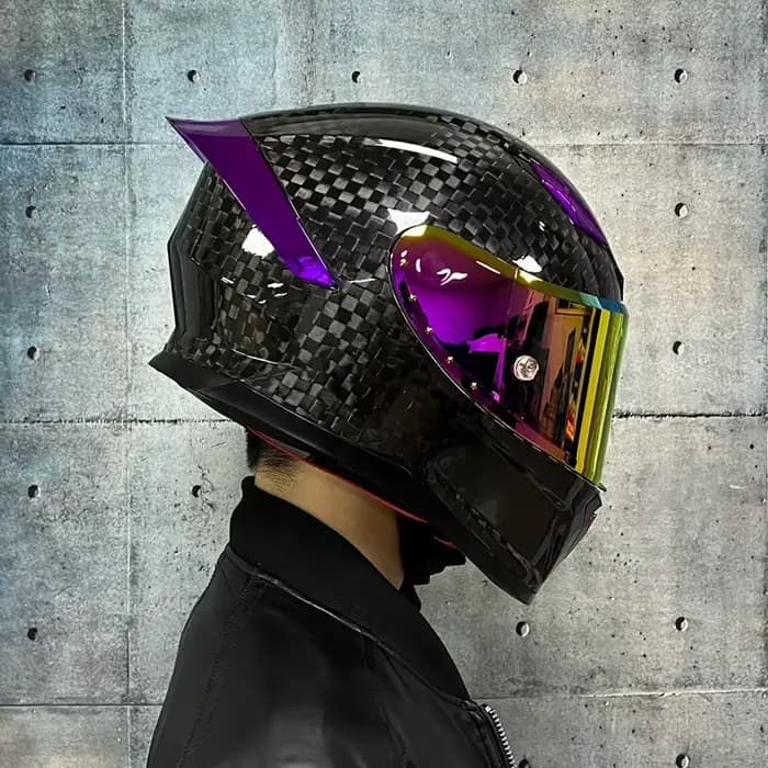 Casque de moto en fibre de carbone Orz-MT30
