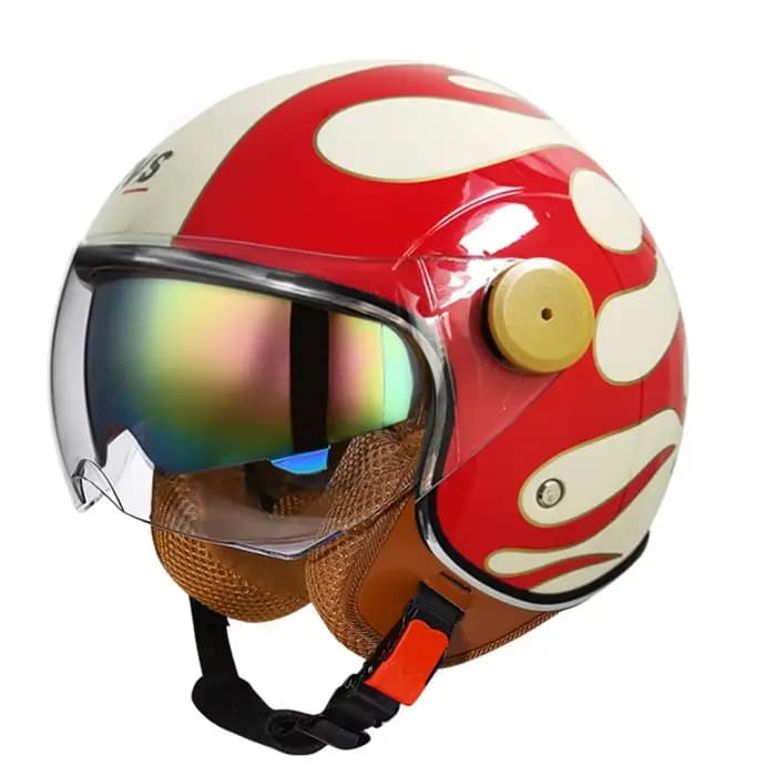Casque de Moto Vintage léger avec double visière