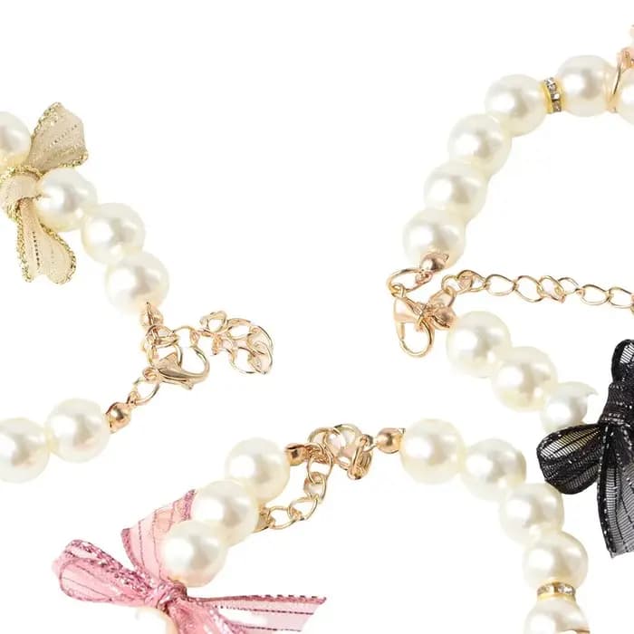 Bijoux de mariage, accessoires de princesse en strass pour chiots, chaîne pour chien, chat, collier à nœud, colliers pour animaux de compagnie