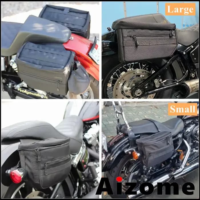 Petit/grand sac de selle d'équitation de rue pour Harley Dyna Sportster Softail sac latéral de moto sac de bagage