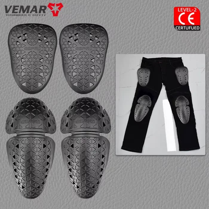Protecteurs d'insertion de pantalons de Moto, genouillères/hanche certifiées CE niveau 2, pour Jeans de Moto, équipement de Moto épais Anti-chute