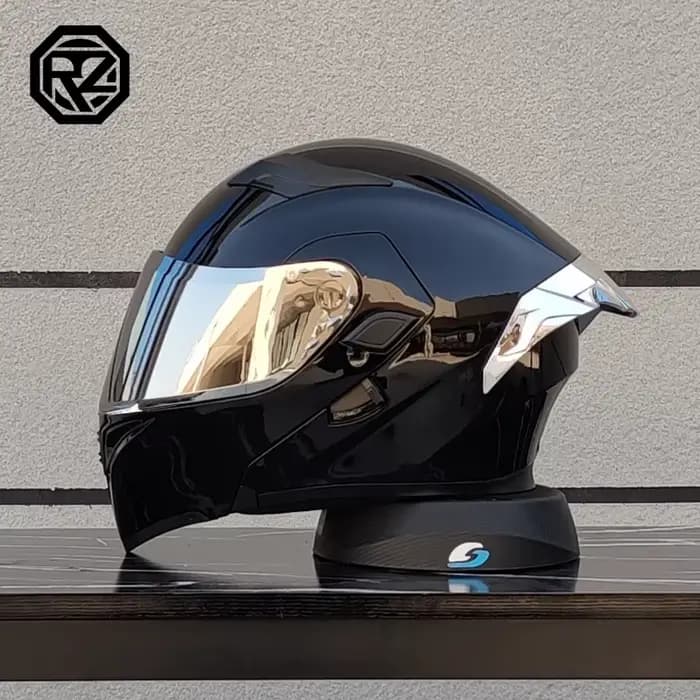 Casque de moto de course intégral avec double pare-soleil
