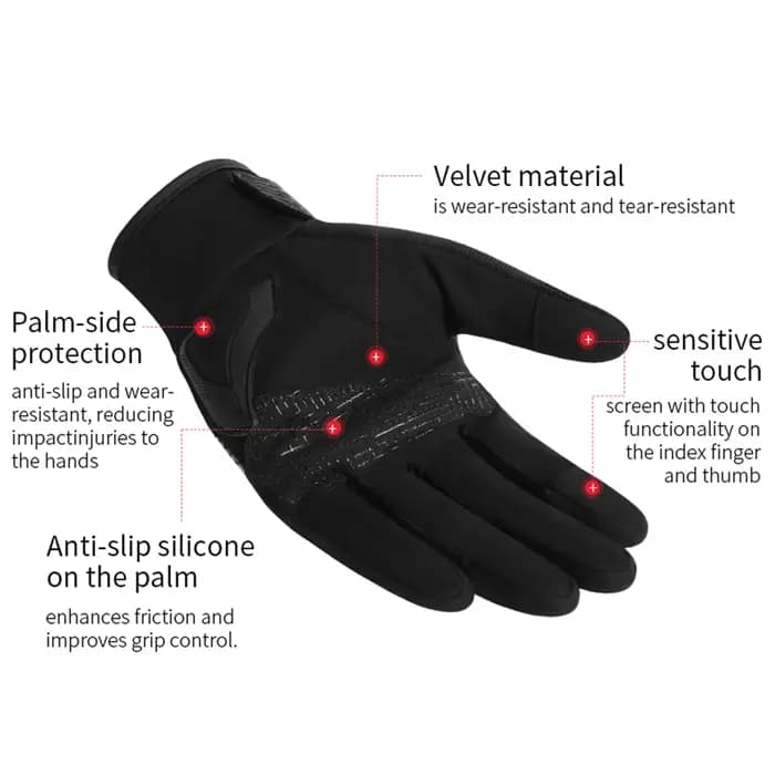 Gants de moto d'été respirants au toucher pour femmes