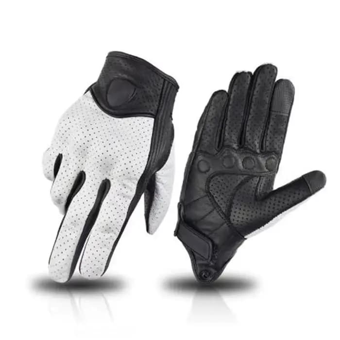 Gants de moto d'été en cuir jaune