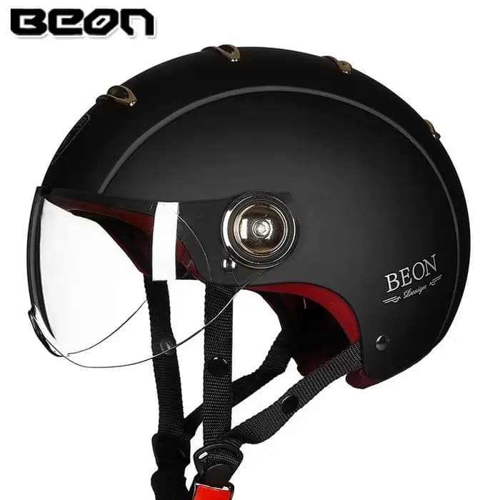 Casque de moto demi-face vintage BEON pour hommes et femmes