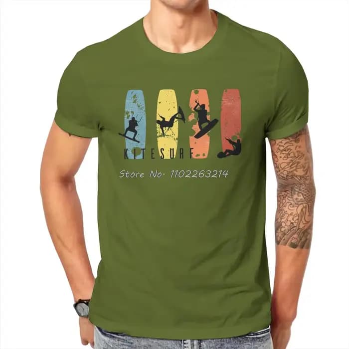 Kitesurf Kitesurf T-shirt drôle Simple et loisirs Personnaliser T-shirt pour hommes T-shirts en coton unisexe Streetwear surdimensionné