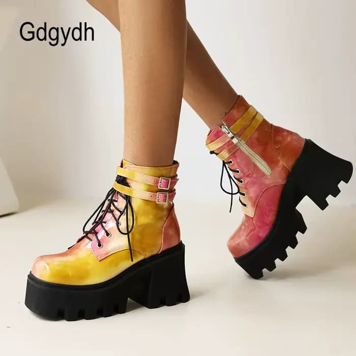Gdgydh-Bottes de moto colorées pour femmes