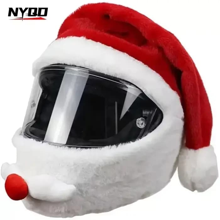Housse de casque de moto en peluche