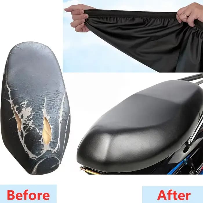 Housse de siège de moto élastique en cuir PU