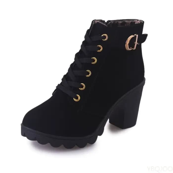 Nouvelles bottes pour femmes, mode printemps-hiver, polyvalentes, à lacets, chaussures élégantes pour femmes, confortables, bottes à talons hauts