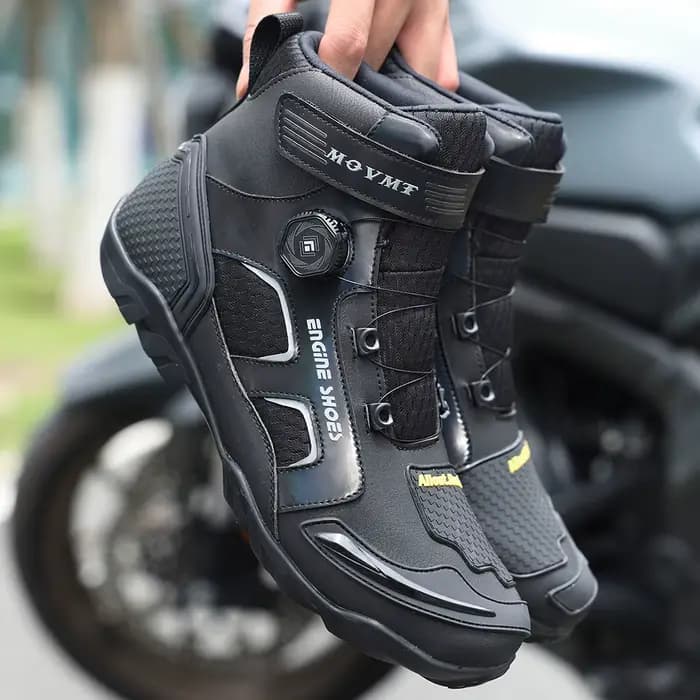 Bottes de moto en cuir pour hommes