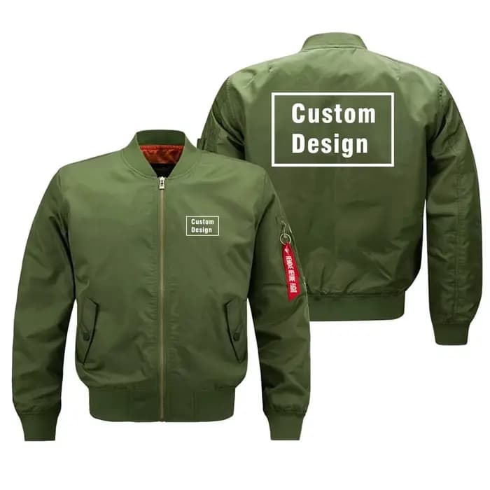 Veste bombardier militaire d'extérieur Ma1 de conception personnalisée pour hommes