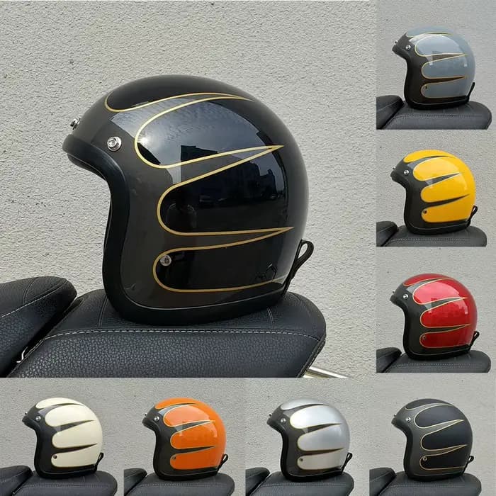Véritable Vintage TT & COCASCOS mode Moto casque rétro Scooter équitation visage ouvert 3/4 Jet Casco