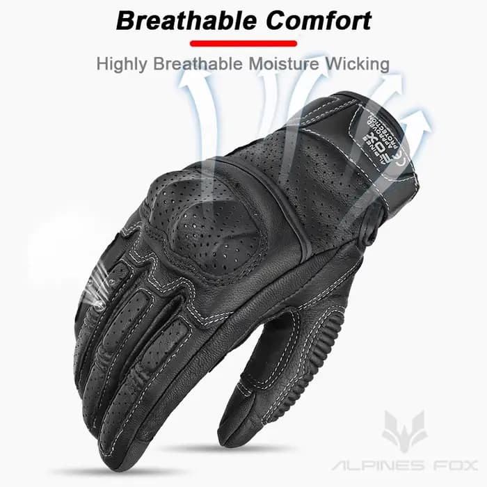 Gants de moto en cuir marron vintage pour hommes
