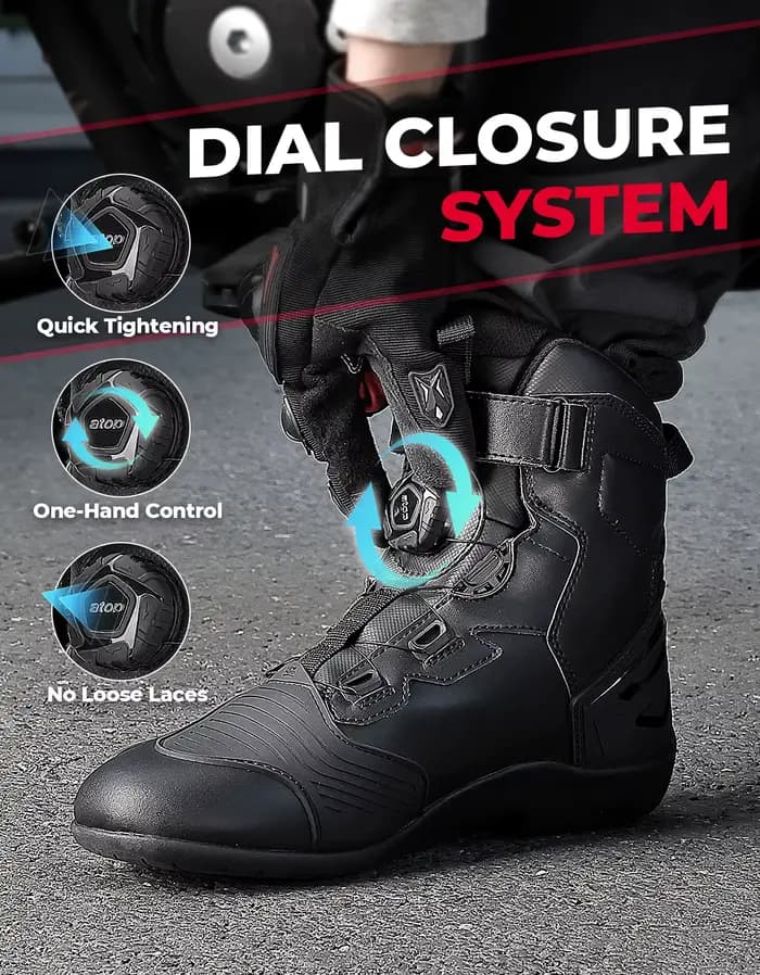 Bottes de protection de la cheville pour hommes, système de fermeture à cadran, imperméables, pour l'extérieur, UTV, ATV, moto, motocross, conduite tout-terrain