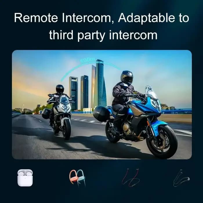 Casque Intercom Moto Y20 Pro 1/2x Bluetooth 5.4 Interphone 300M Radio FM Appel Mains Libres Partage de Musique