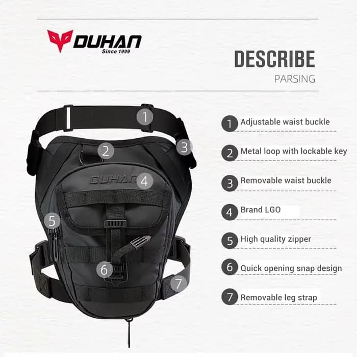 Sac de jambe de moto multifonction