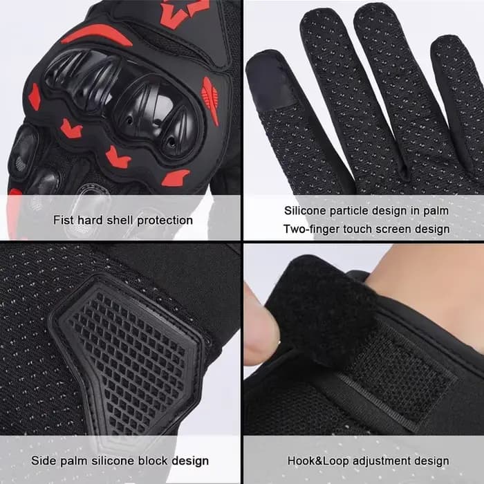 Gants d'équipement de course de Moto à doigt complet