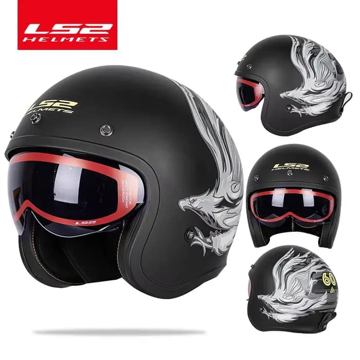 Casque de moto vintage LS2 Spitfire