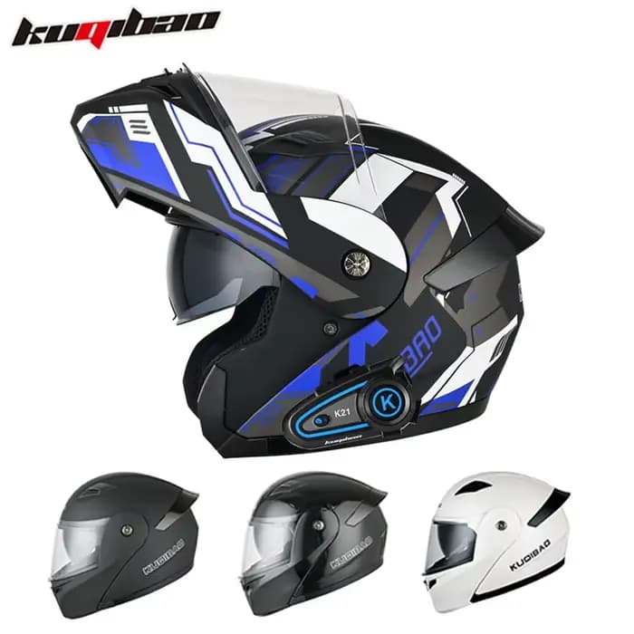 Casque de moto KUQIBAO avec casque Bluetooth intégré