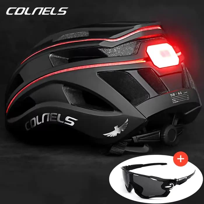 COLNELS casque de cyclisme professionnel chargeur USB feu arrière avec barre lumineuse Sports d'équitation en plein air
