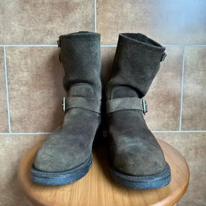 Bottes de moto en cuir véritable pour hommes