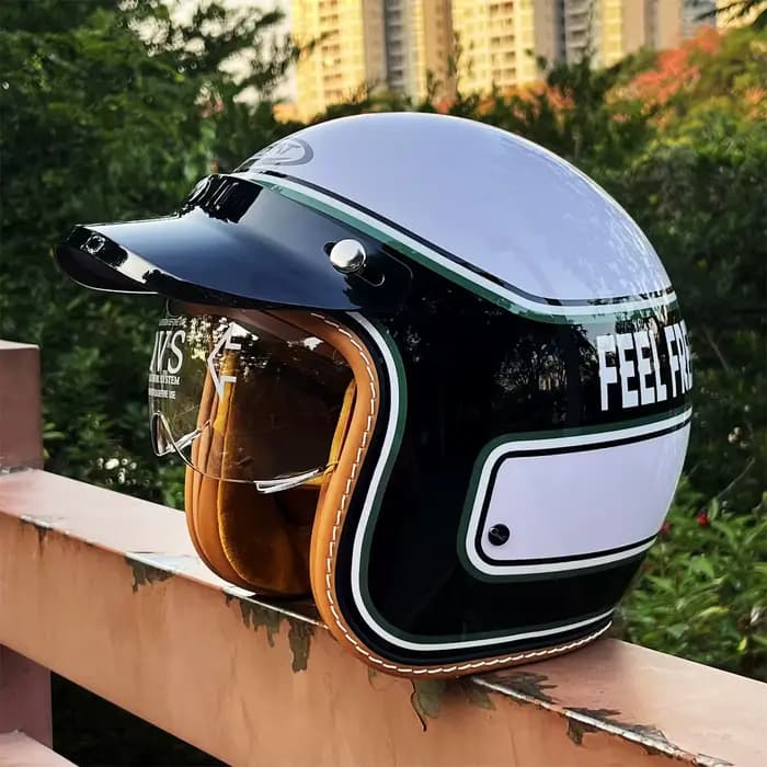 Casque de moto VGV à face ouverte 3/4 pour moto tout-terrain