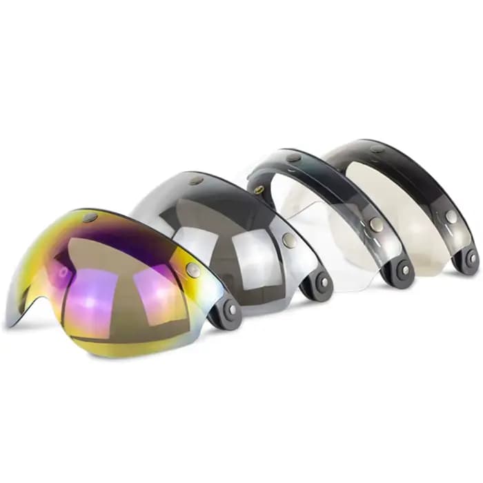 Bouclier de lentille de visière coupe-vent à 3 boutons-pression pour casques de moto rabattable face ouverte H9EE