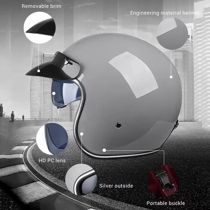 Casque de Moto Vintage casques de course Moto visage ouvert 3/4 Jet café Racer Cascos Para Moto Jet Casque rétro Kask Helm