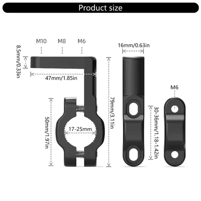 Support de guidon de moto en aluminium