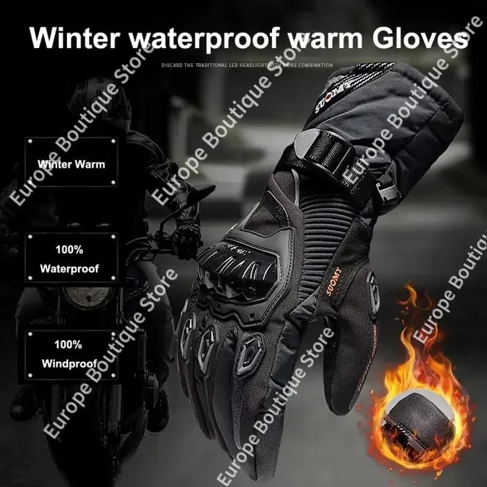 Nouveaux Gants de Moto Hiver 2026 Imperméables Chauds Thermiques Épais Longs Gauntlets de Protection Tout-Terrain pour Hommes