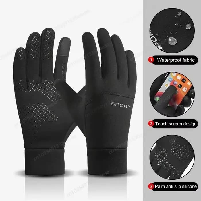 Gants de cyclisme d'hiver chauds moto vélo randonnée