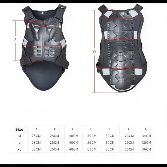 Veste de protection pour moto : protection de la poitrine et du dos