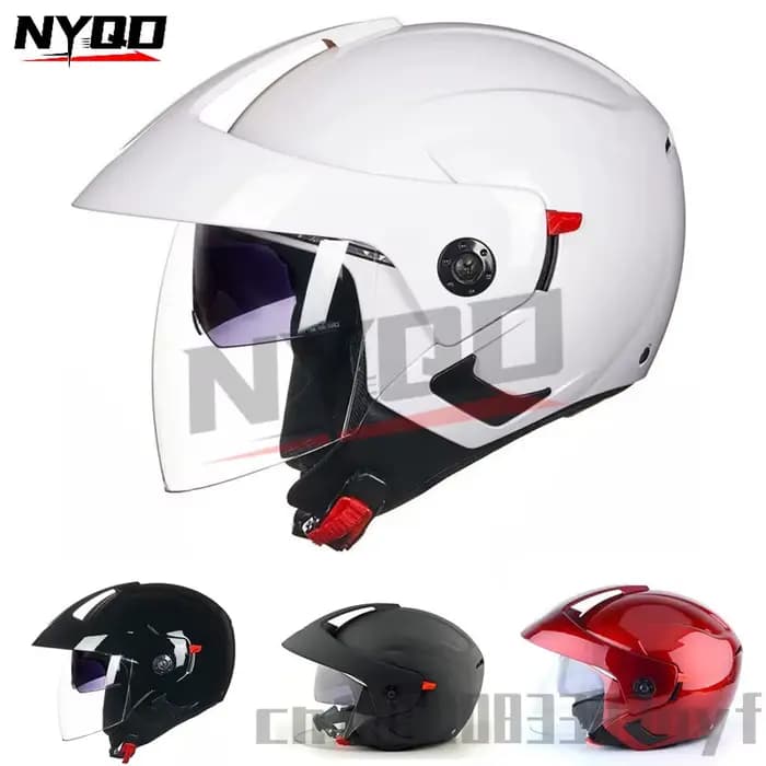 Casque de Moto visage ouvert double lentille