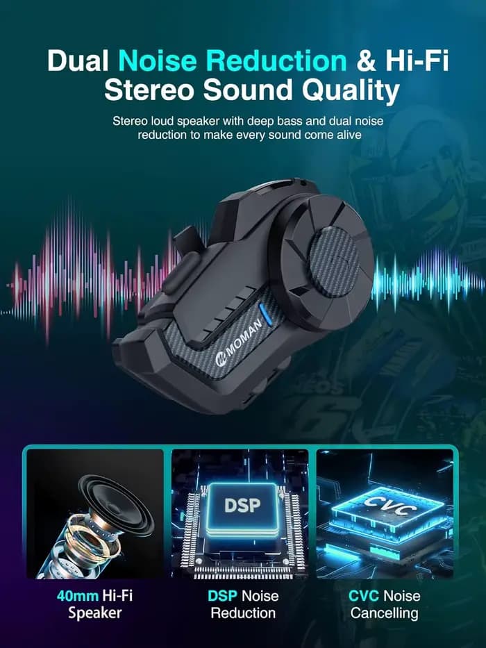 Intercom pour casque de moto Moman H2Pro