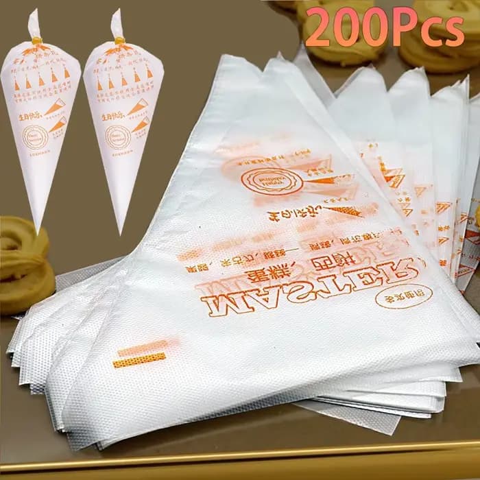 Sacs à pâtisserie crème jetables, sac à douilles de gâteaux, outil de décoration, passepoil de Cupcake, accessoires de cuisson de cuisine, 200 /100/50/20 pièces