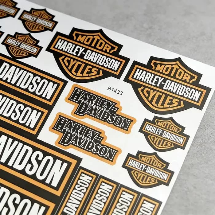 Kit d'autocollants en vinyle Harley Davidson pour casque et réservoir de moto