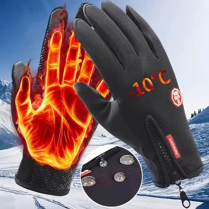 Gants de moto d'hiver imperméables et coupe-vent