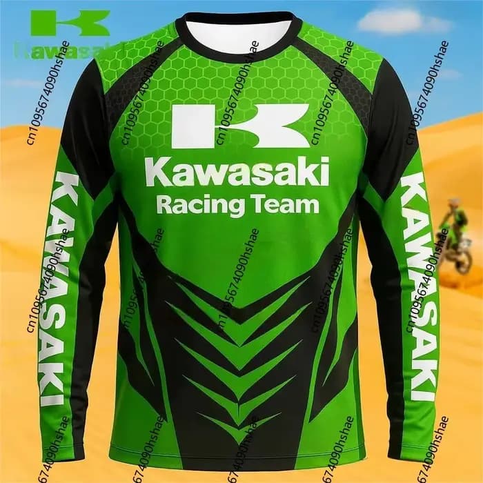 Haut à manches longues Kawasaki Racing Off-Road Motorcycle 2026 pour homme