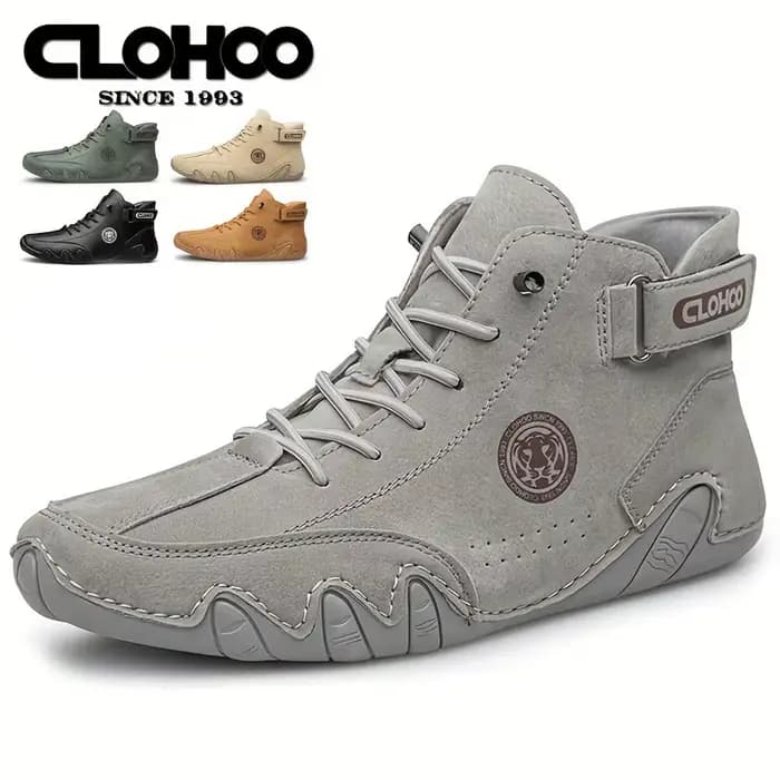 CLOHOO bottes courtes pour hommes Design poulpe cousues à la main
