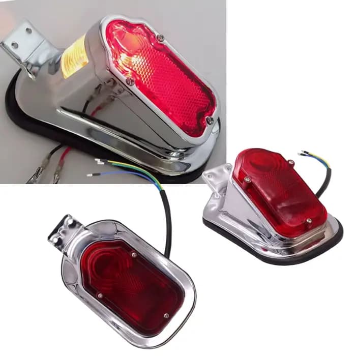Feu arrière de moto, éclairage de plaque d'immatriculation pour la plupart des motos avec 12V DC pour Chopper Cruiser