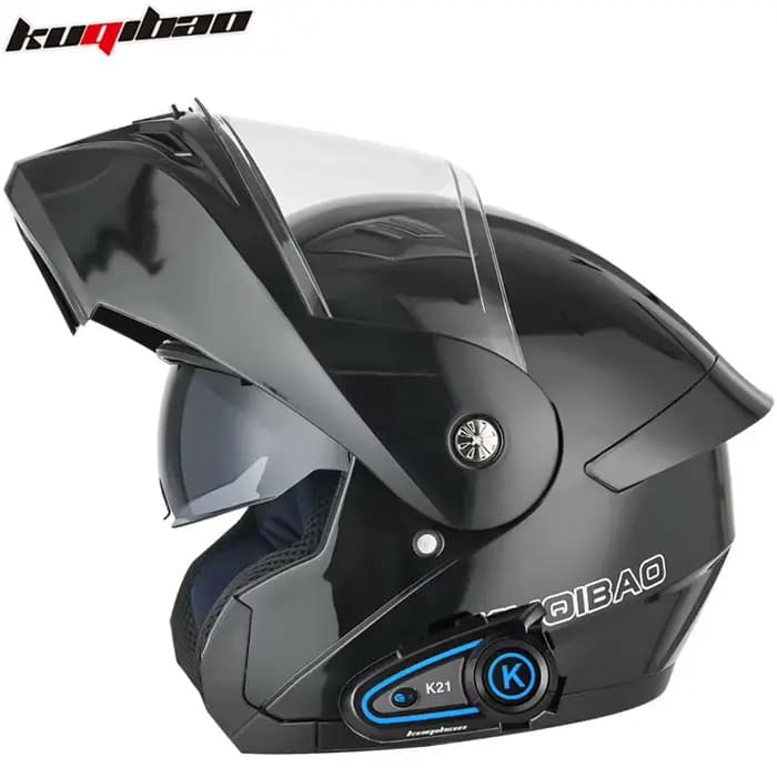 Casque de moto KUQIBAO avec casque Bluetooth intégré