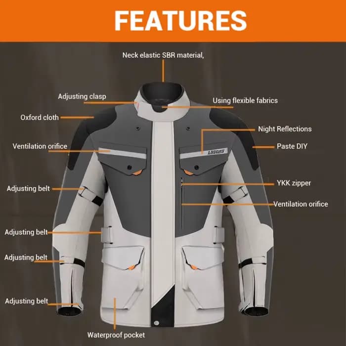 Veste de moto imperméable pour homme