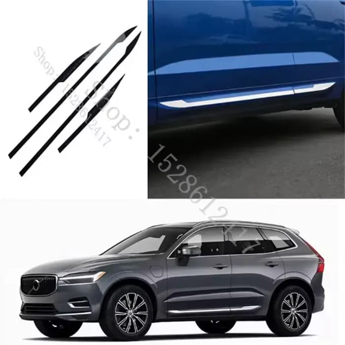 Accessoires de voiture pour Volvo xc60 2018 2019 2020 2021 ~ 2026, corps en acier inoxydable, côté porte, bande lumineuse décorative anti-collision